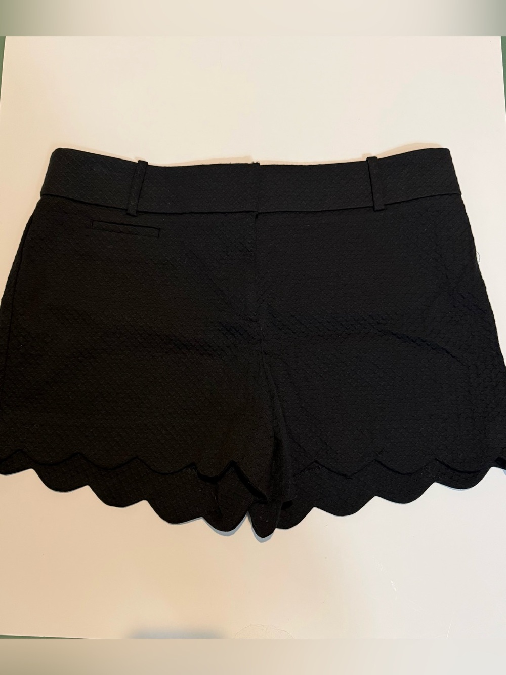 LOFT Black Scalloped Hem Dress Shorts
